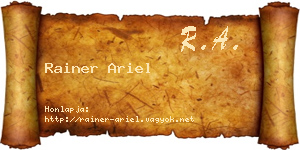 Rainer Ariel névjegykártya